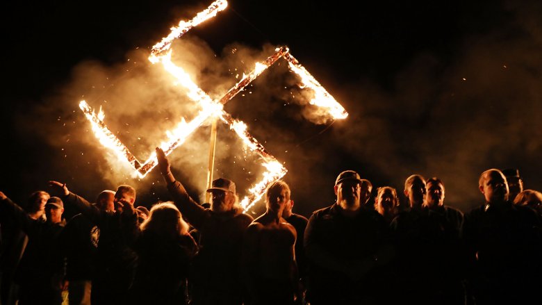 burning swastika