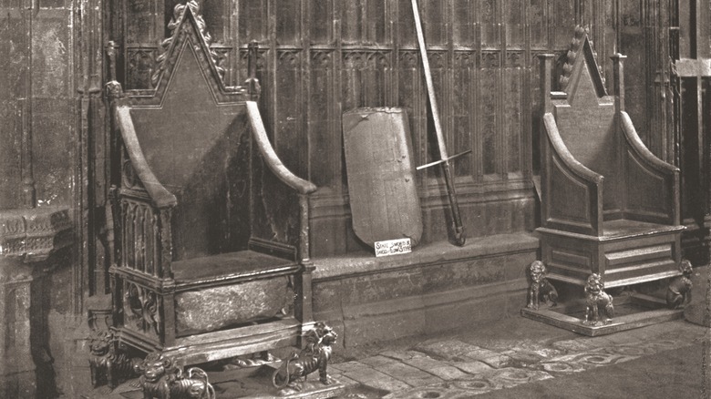 Old photo of coronation chair