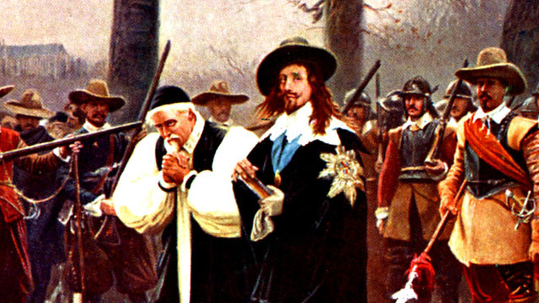 Painting of Charles I with priest
