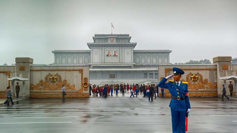 A government building in Pyongyang, North Korea