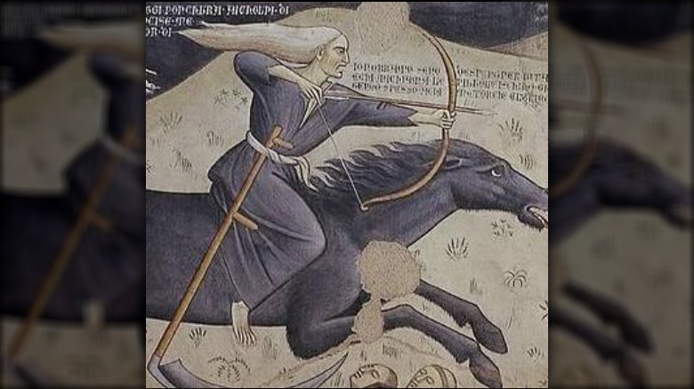 death on horseback with a bow