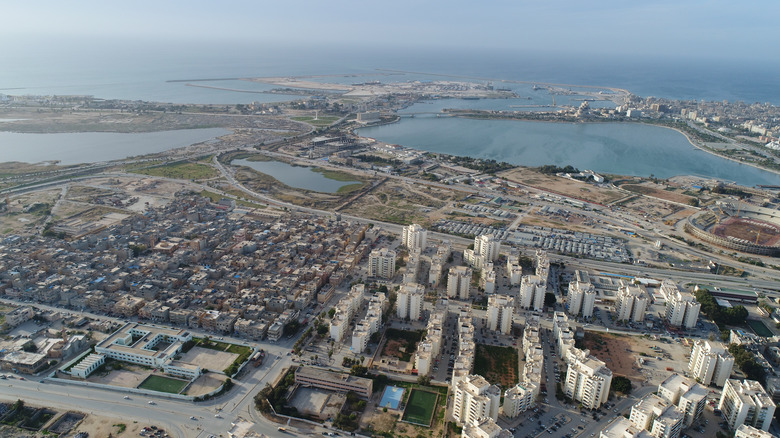 Benghazi buildings from above and sea