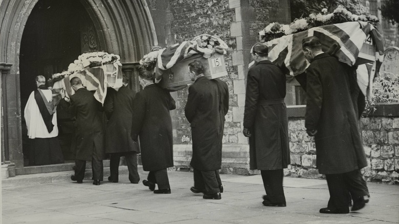 pallbearers coffins UK flags