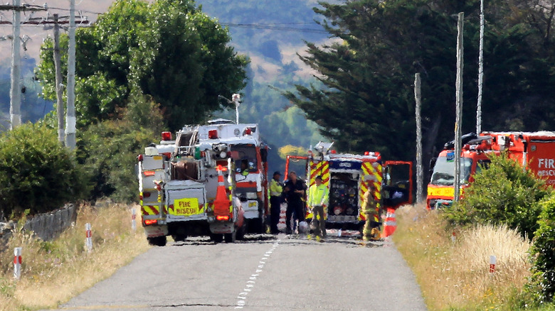 emergency vehicles at scene of carterton crash