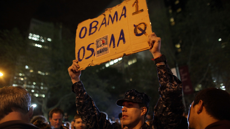 Sign celebrating shooting of Osama Bin Laden