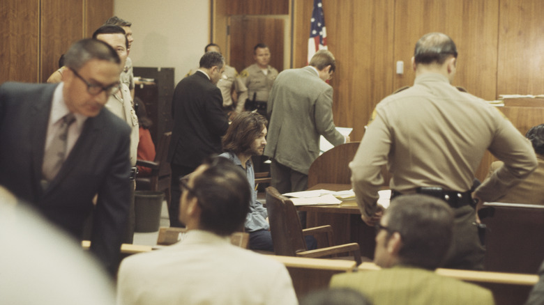 Charles Manson at trial 