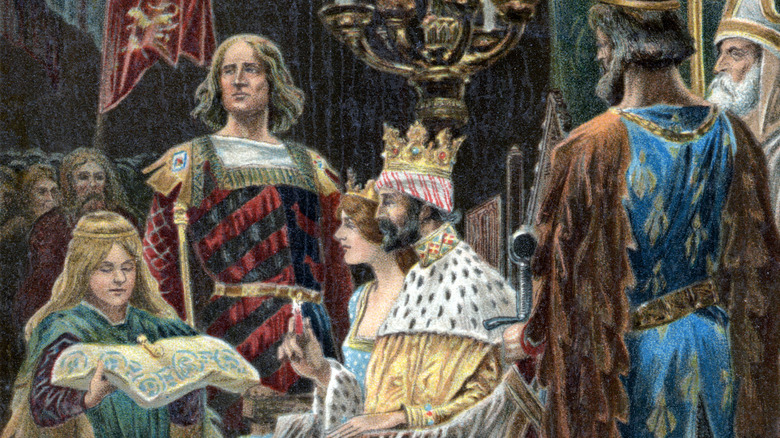 Edward II painting sat on throne ceremony