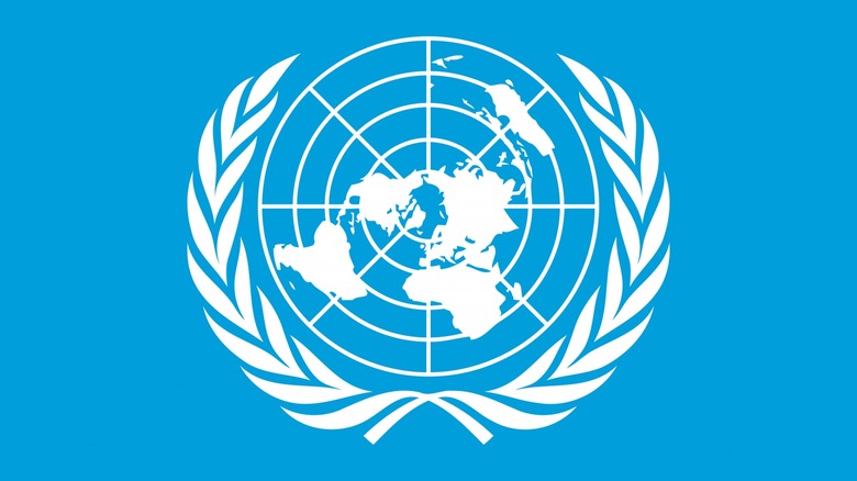 United Nations flag blue