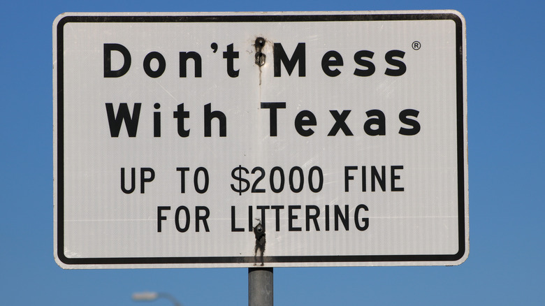 Don't mess with texas road sign 
