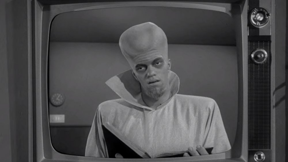 A scene from The Twilight Zone episode "To Serve Man"