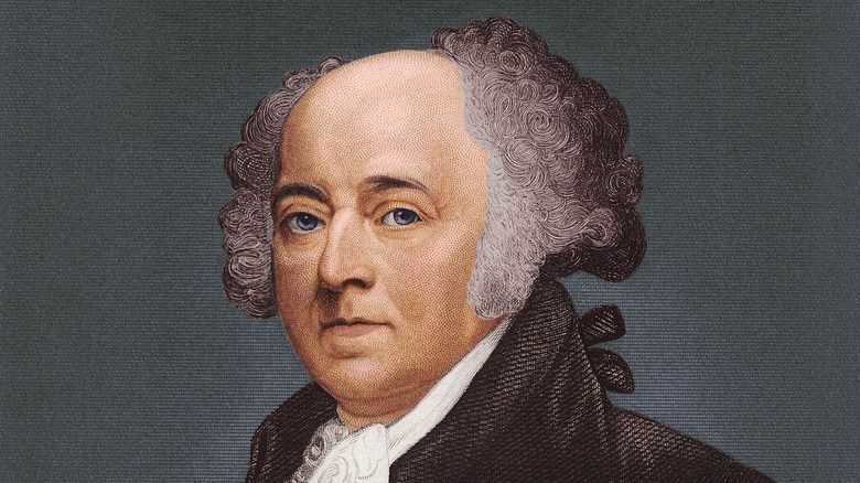 President John Adams portrait painting curly hair