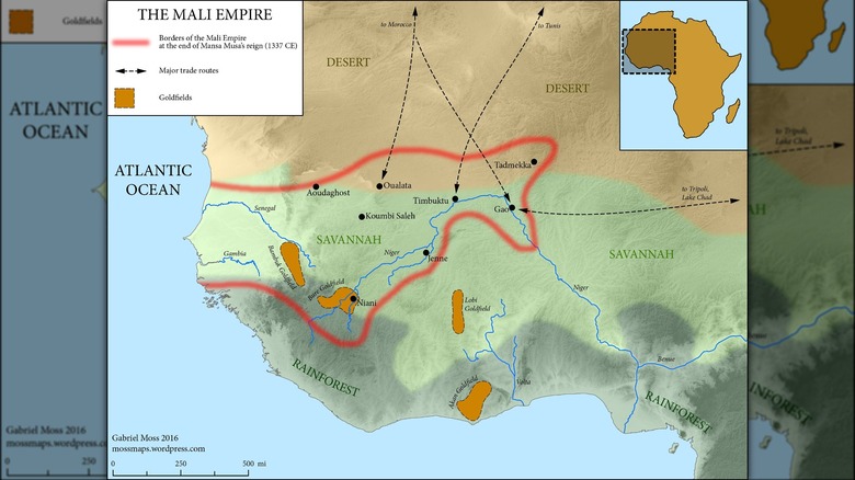 Map of the Mali Empire around 1337