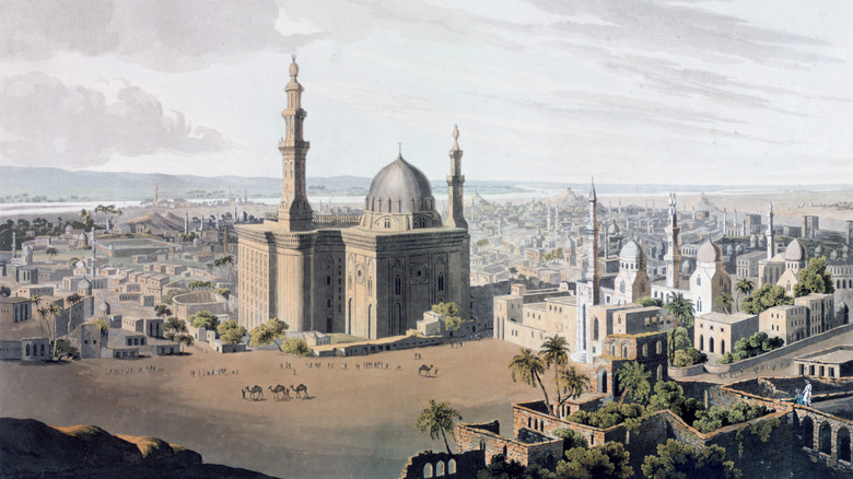 Drawing of a medieval mosque in Cairo