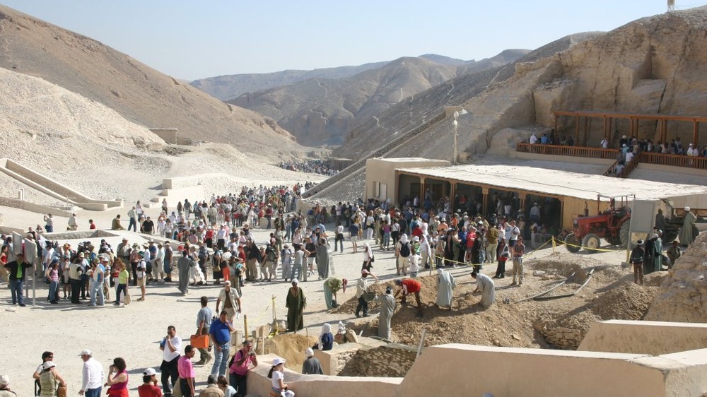 tourist in the Valley of the Kings