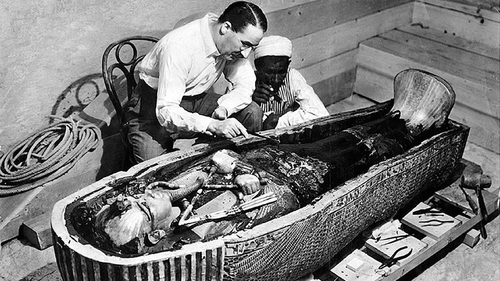 Howard Carter in Tutankhamun's tomb