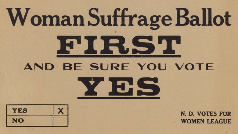 Sample ballot for women's suffrage