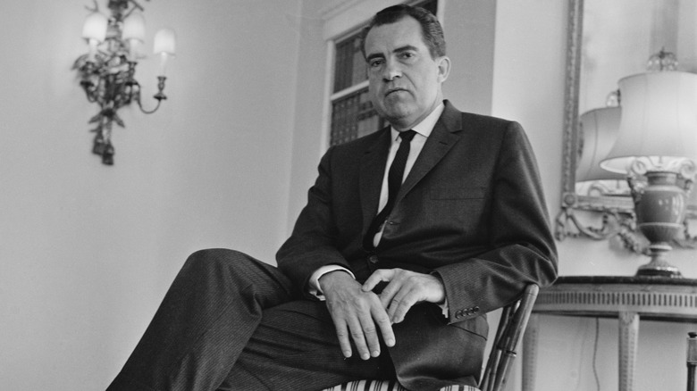 President Nixon sitting 1963