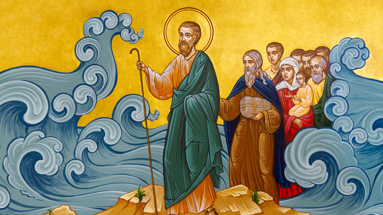 Moses parting sea