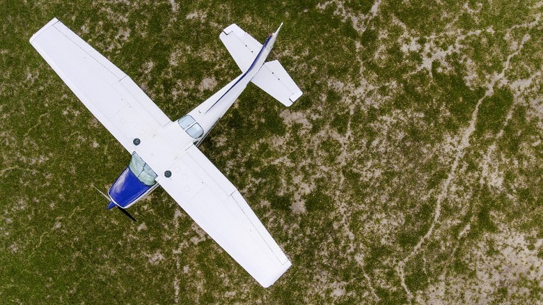 Cessna airplane viewed from above
