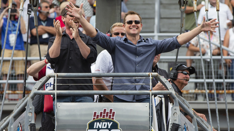Christian Bale and Matt Damon start Indy 500