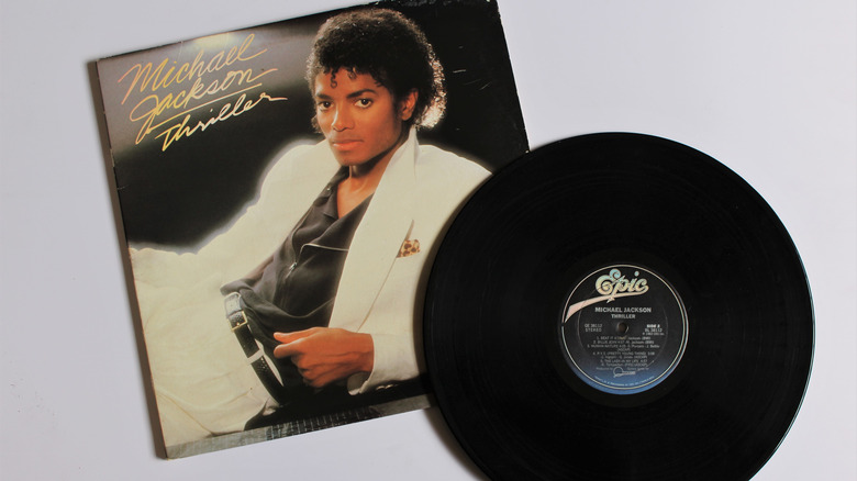 Michael Jackson's Thriller album original vinyl cover with record
