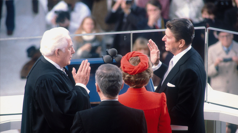 Ronald Reagan is inaugurated in Washington, D.C., January 1981