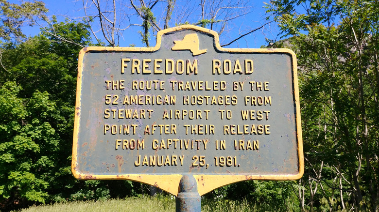 Historical marker for Freedom Rd
