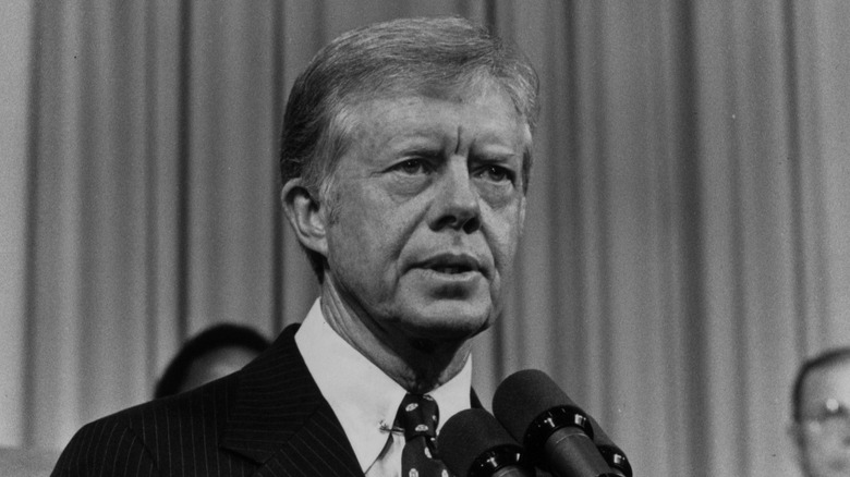Then-President Carter speaking in Washington, D.C. in 1980