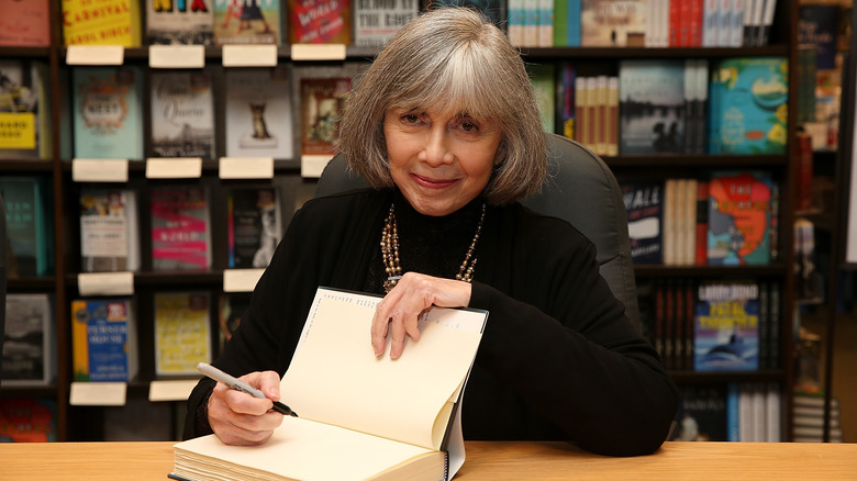 Anne Rice signing one of her books