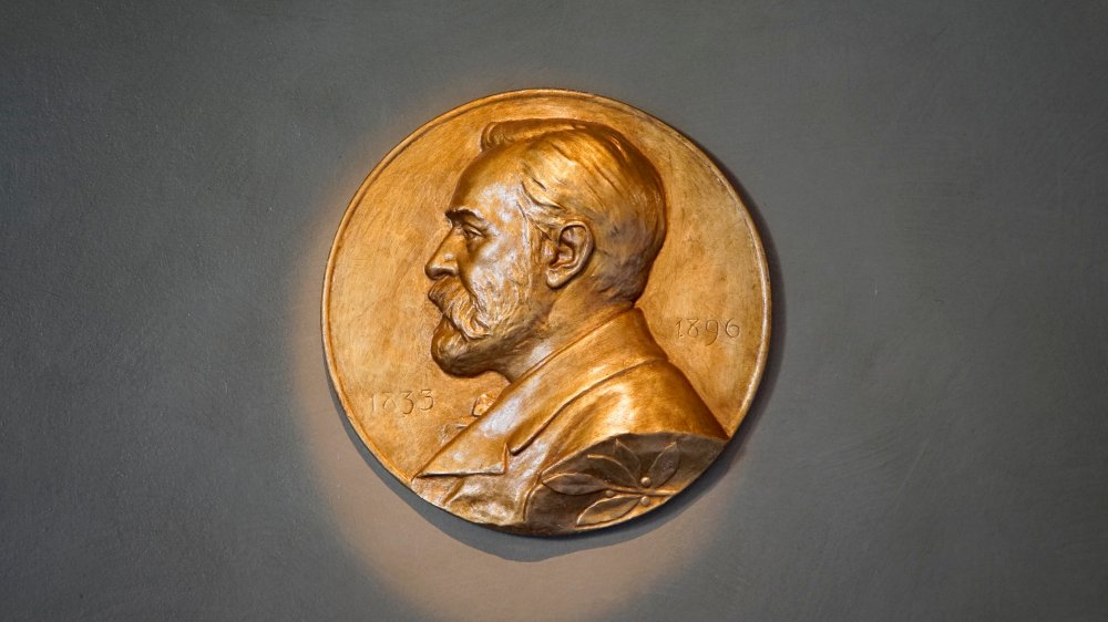 image of the nobel prize against a grey background