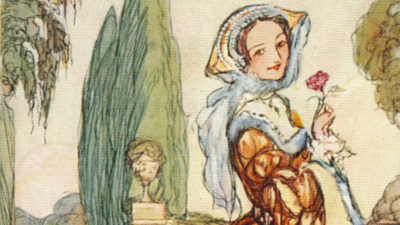 Painting of Anne Boleyn holding a flower 