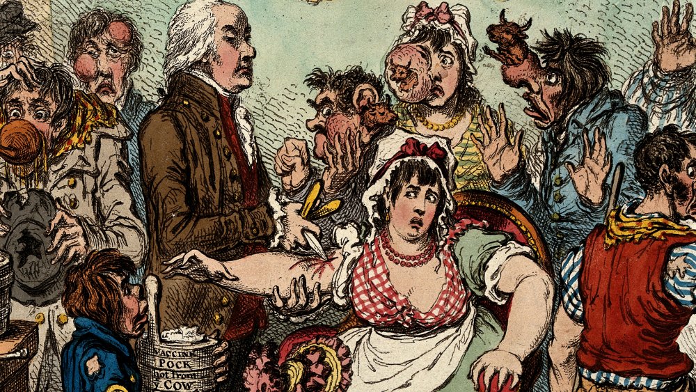 Edward Jenner among patients in the smallpox and inoculation hospital at St. Pancras