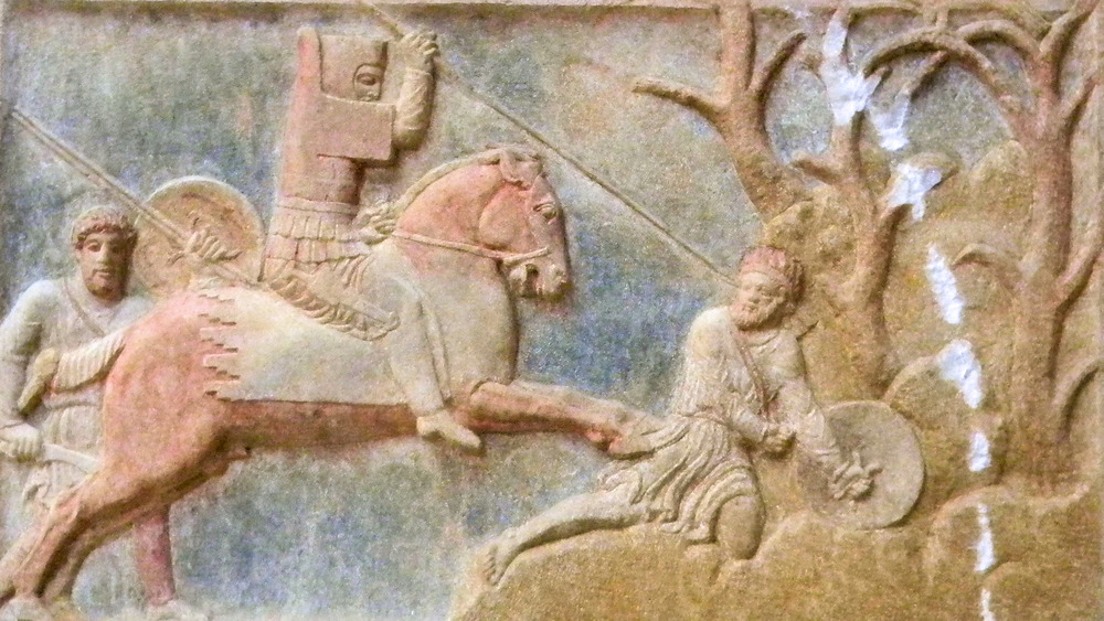 persian cavalry attacking greek soldier