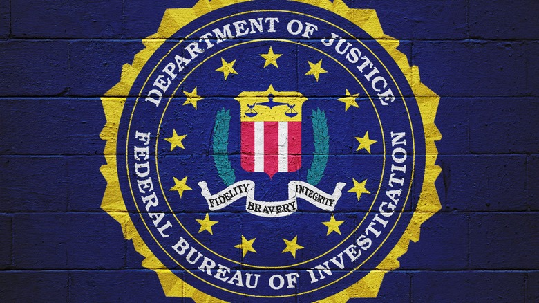 FBI cinderblock painted logo