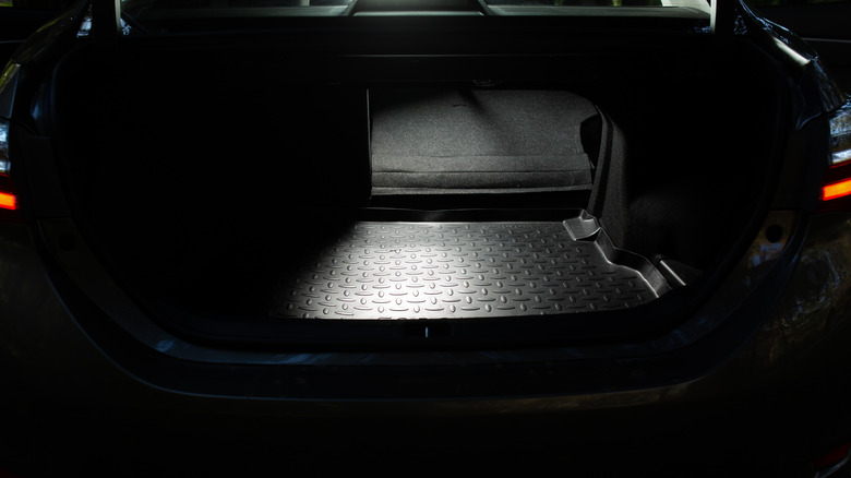A dark car trunk