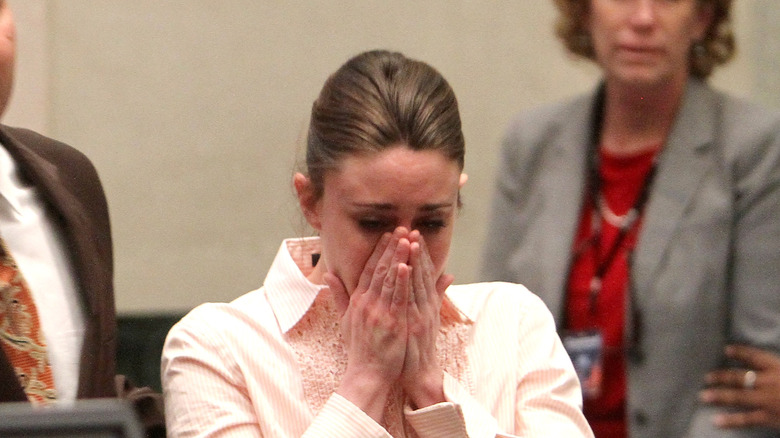Casey Anthony in court, learning of the verdict