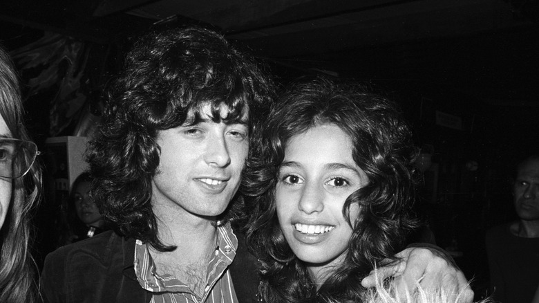 Jimmy Page and Lori Maddox smiling