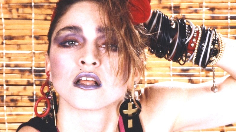 Madonna wearing bracelets in the 1980s