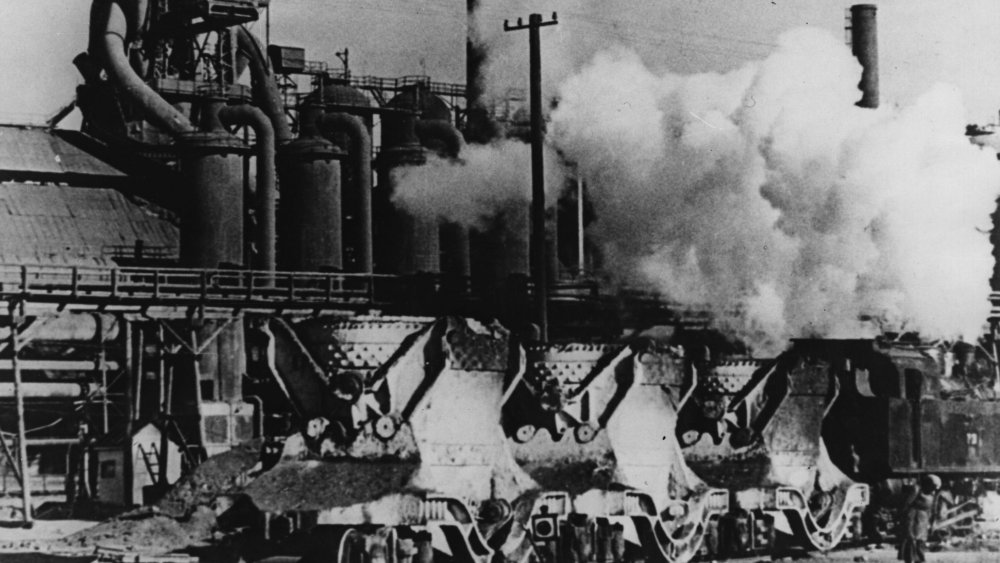 Blast furnace in Siberia around 1935 using slave labor