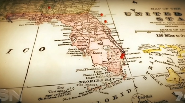 Map of Wilder's crimes in Florida
