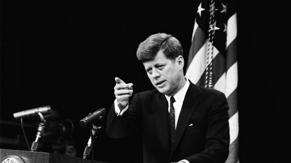 Photo of JFK at a podium