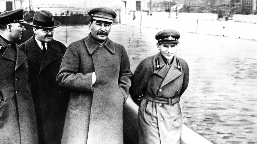Joseph Stalin & Nikolai Yezhov (right).