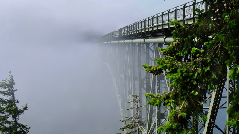 Deception Pass Bridge in the fog