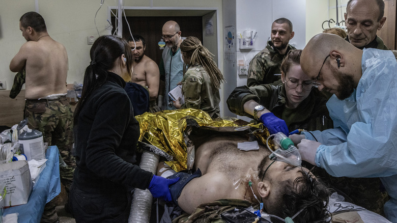 Surgeon operates on a soldier in Ukraine