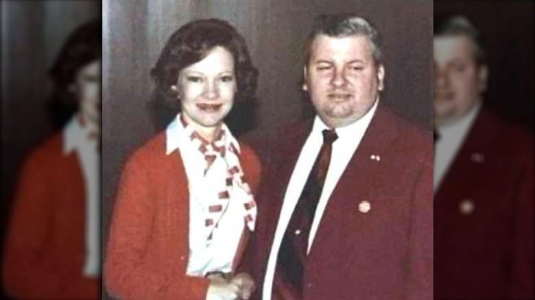 White House photograph of First Lady Rosalynn Carter with Democratic Party activist and serial killer John Wayne Gacy. 