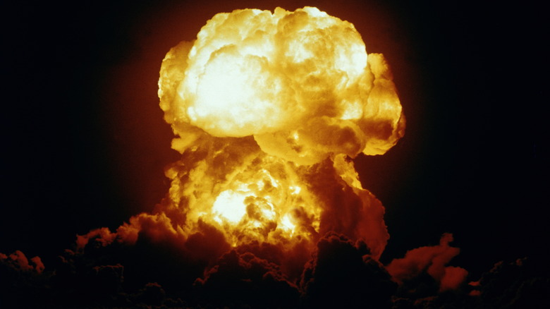 Atomic bomb explosion cloud