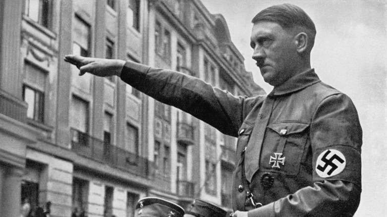 Adolf Hitler giving salute
