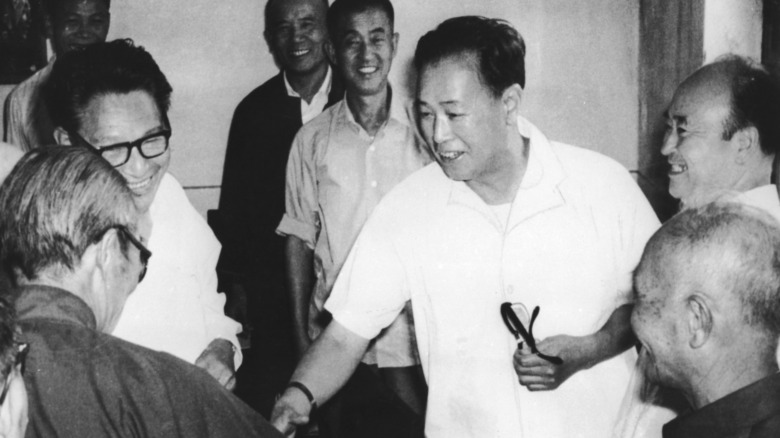 Zhao Ziyang is greeted by members of parliament
