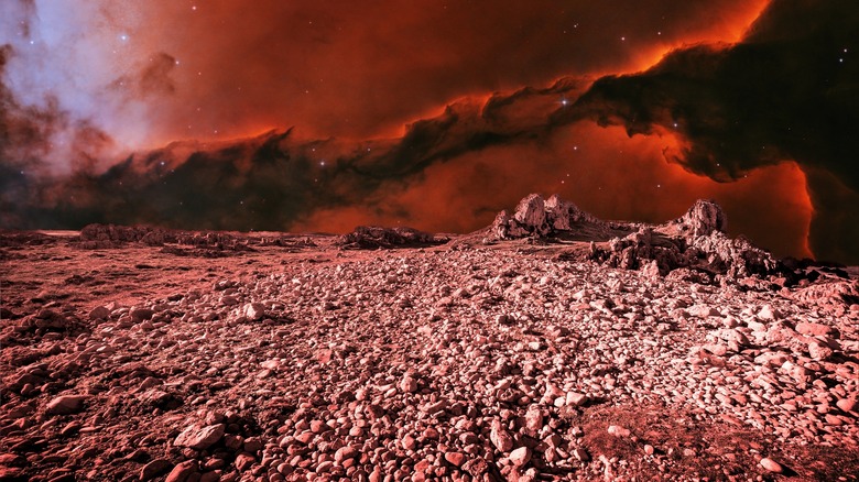 Surface of lava planet