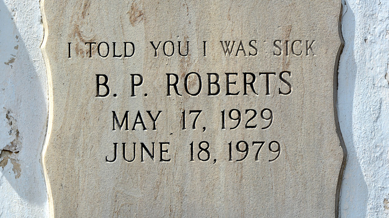Grave marker of B.P. Roberts